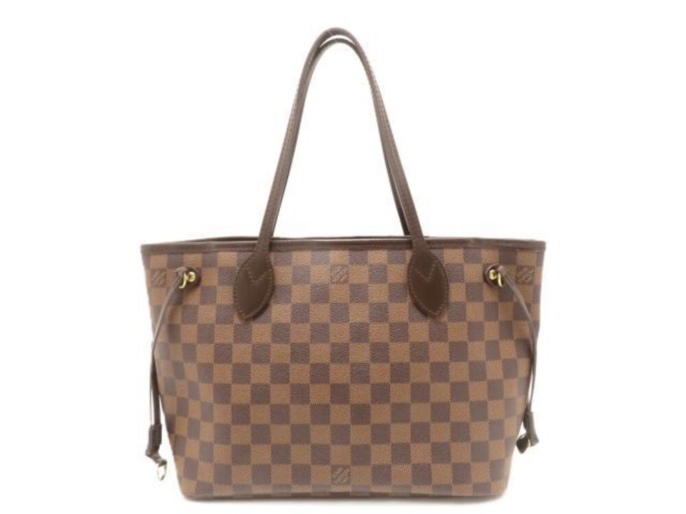 LOUIS VUITTON Neverfull Damier Bag Handbag Canvas Brown